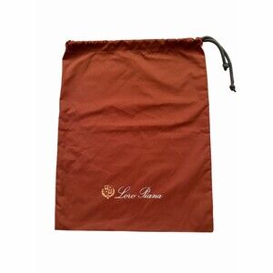 Loro Piana Logo Drawstring Dust Bag Storage Pouch Rust Brown